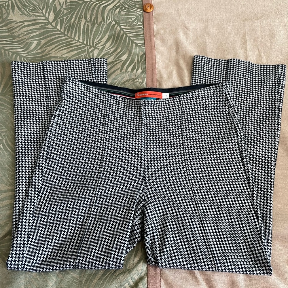 Cartonnier by Anthropologie Cropped Knit Pull-On Herringbone Pants